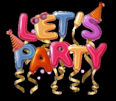 Let’s Party balloon graphic from our existing birthday page